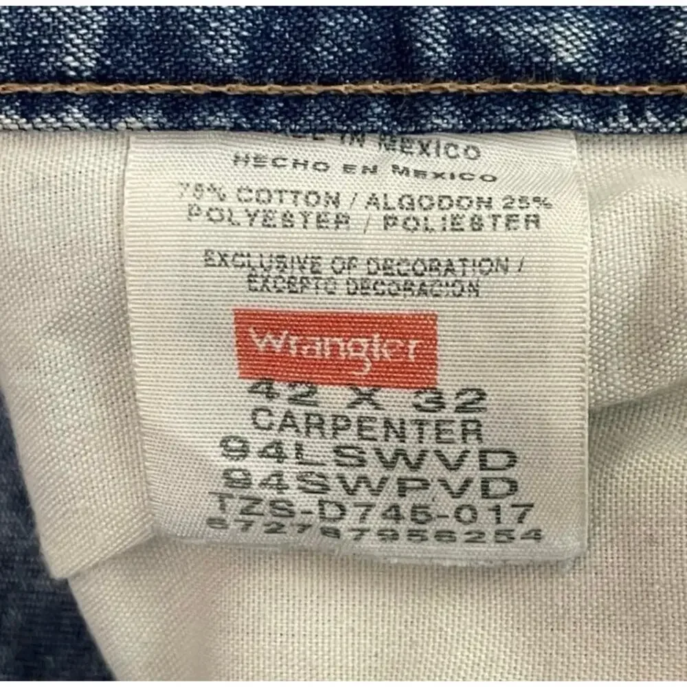 Wrangler Jeans Bundle Mens 42x32 Carpenter Relaxed Fit Workwear Denim Lot 2